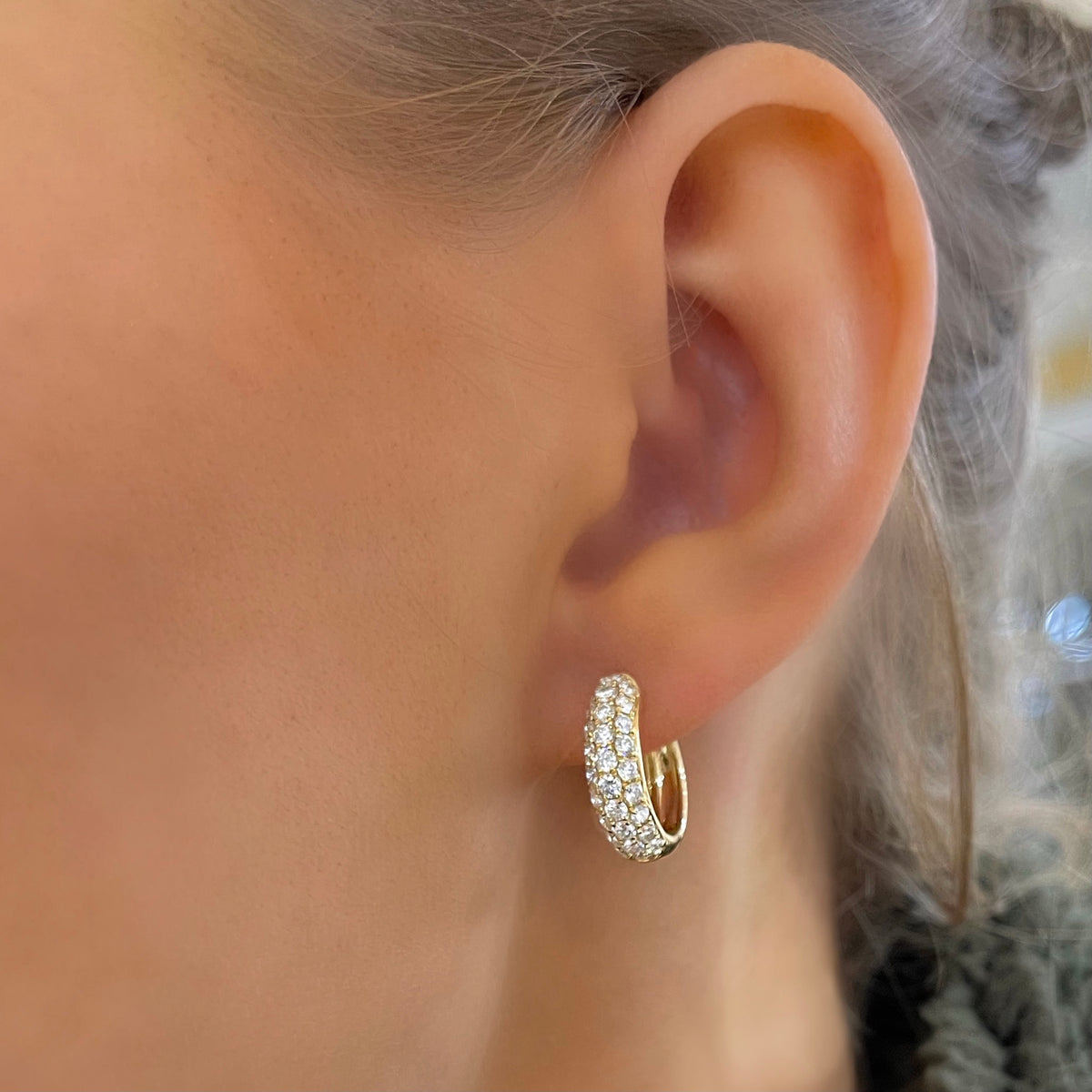Perri Pave Diamond Huggie Earrings