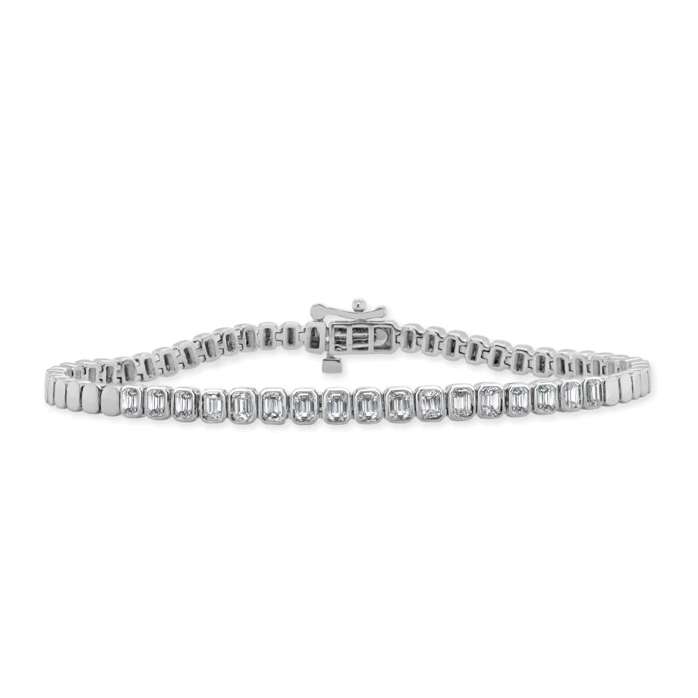 Gatz Emerald Cut Bezel Tennis Bracelet 1.64 ctw