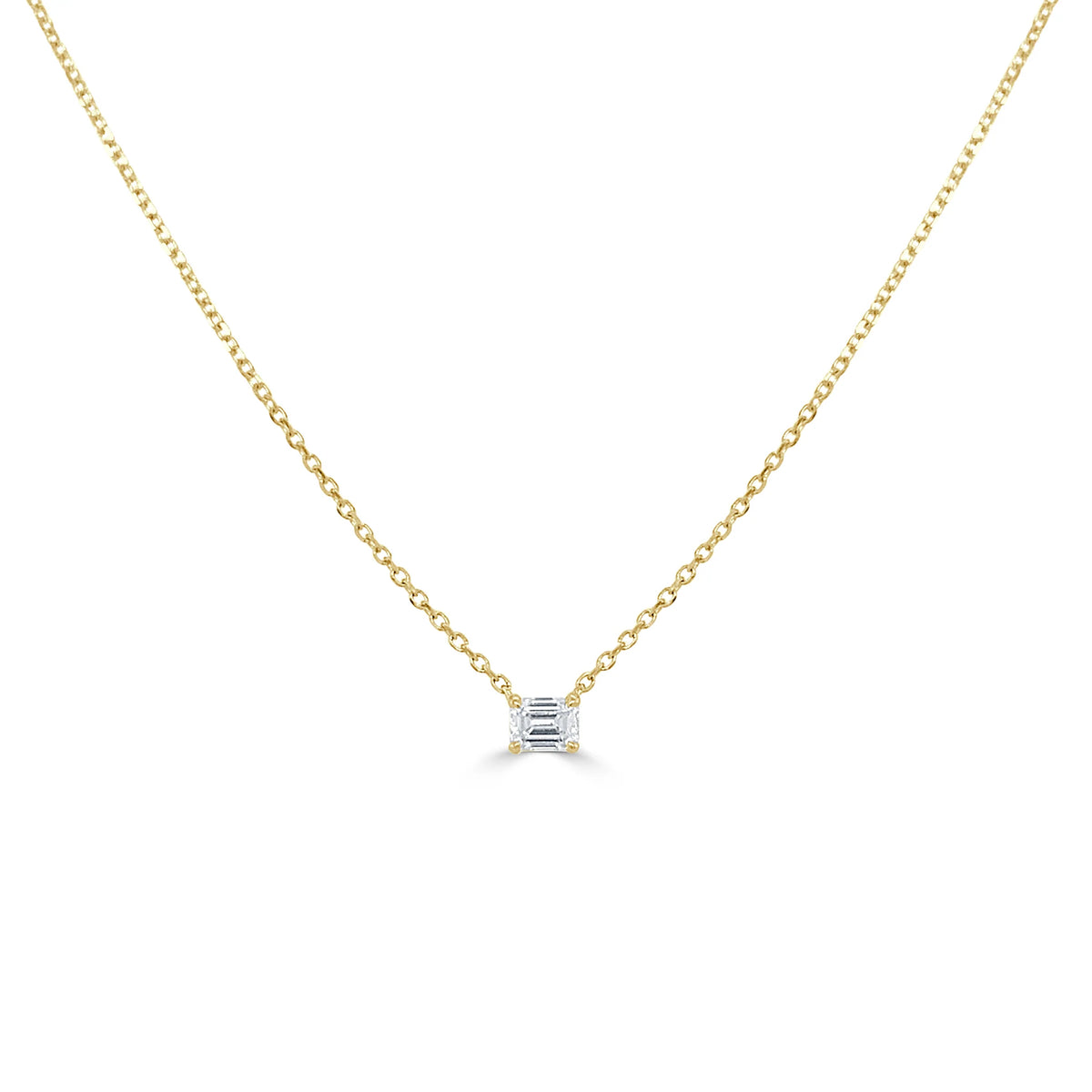 Easton Emerald Cut Dainty Diamond Necklace