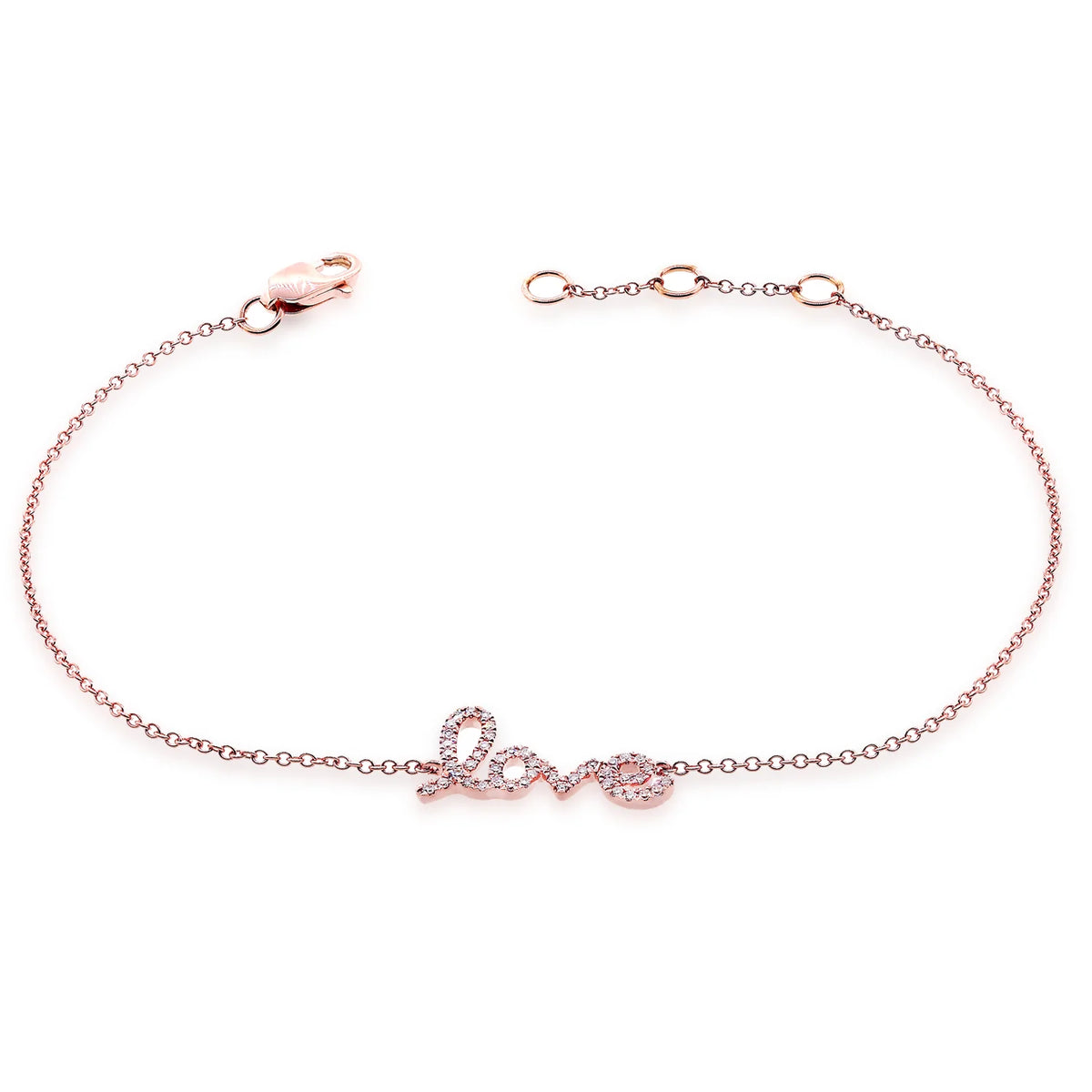 Script Love Diamond Heart Bracelet