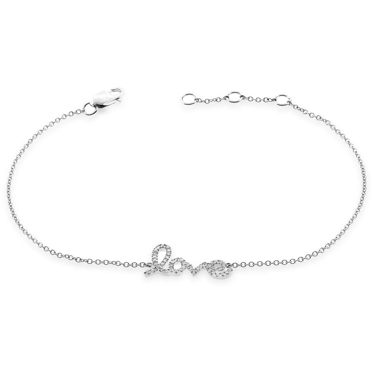 Script Love Diamond Heart Bracelet