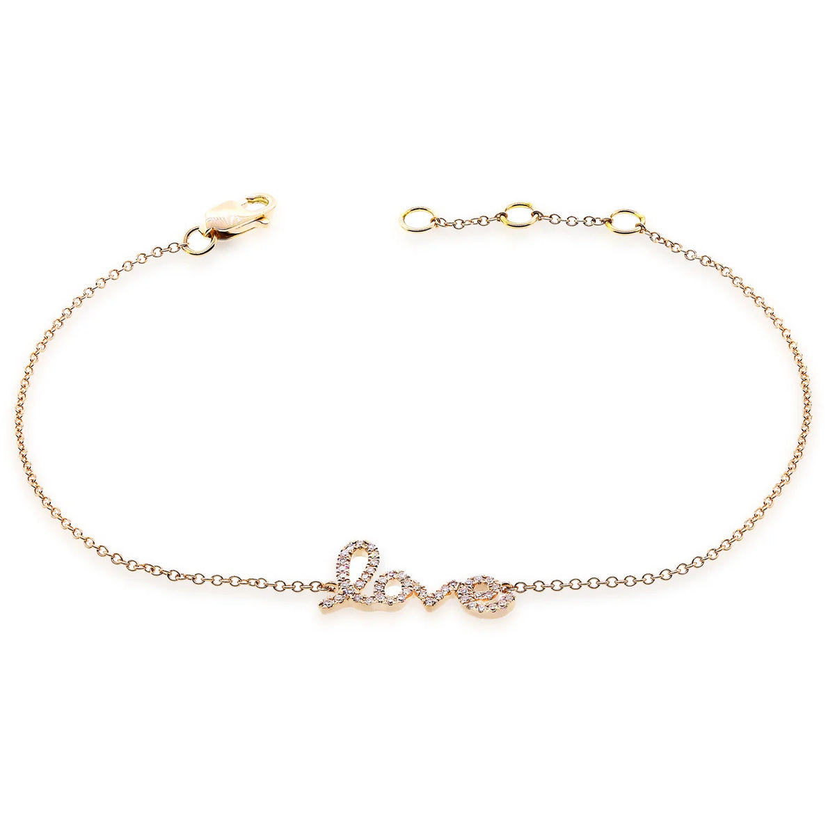 Script Love Diamond Heart Bracelet