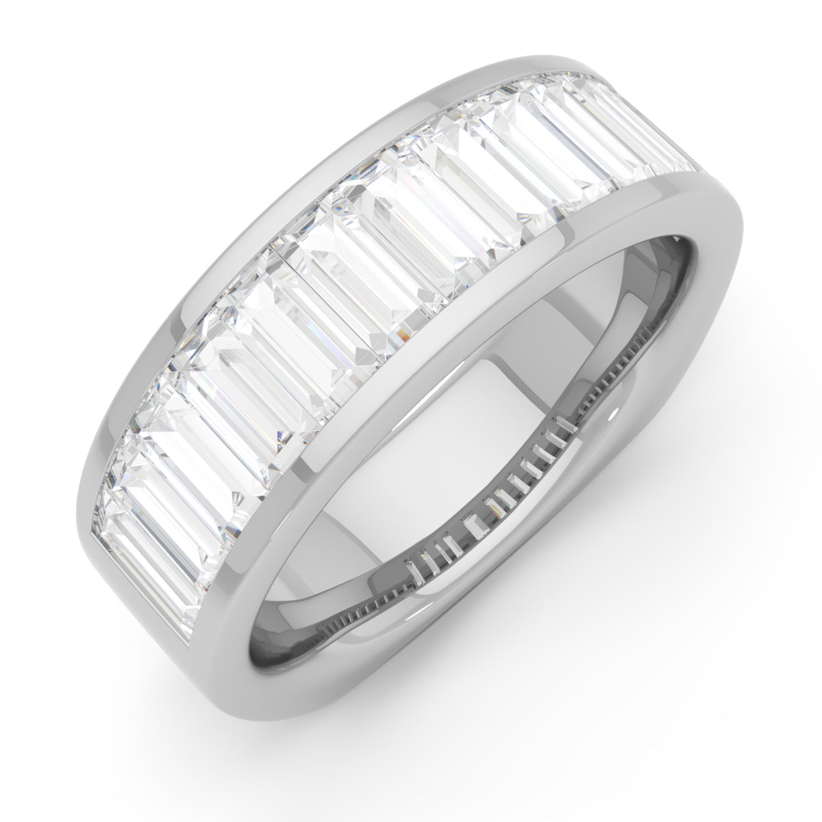 Mens Baguette Wedding Band