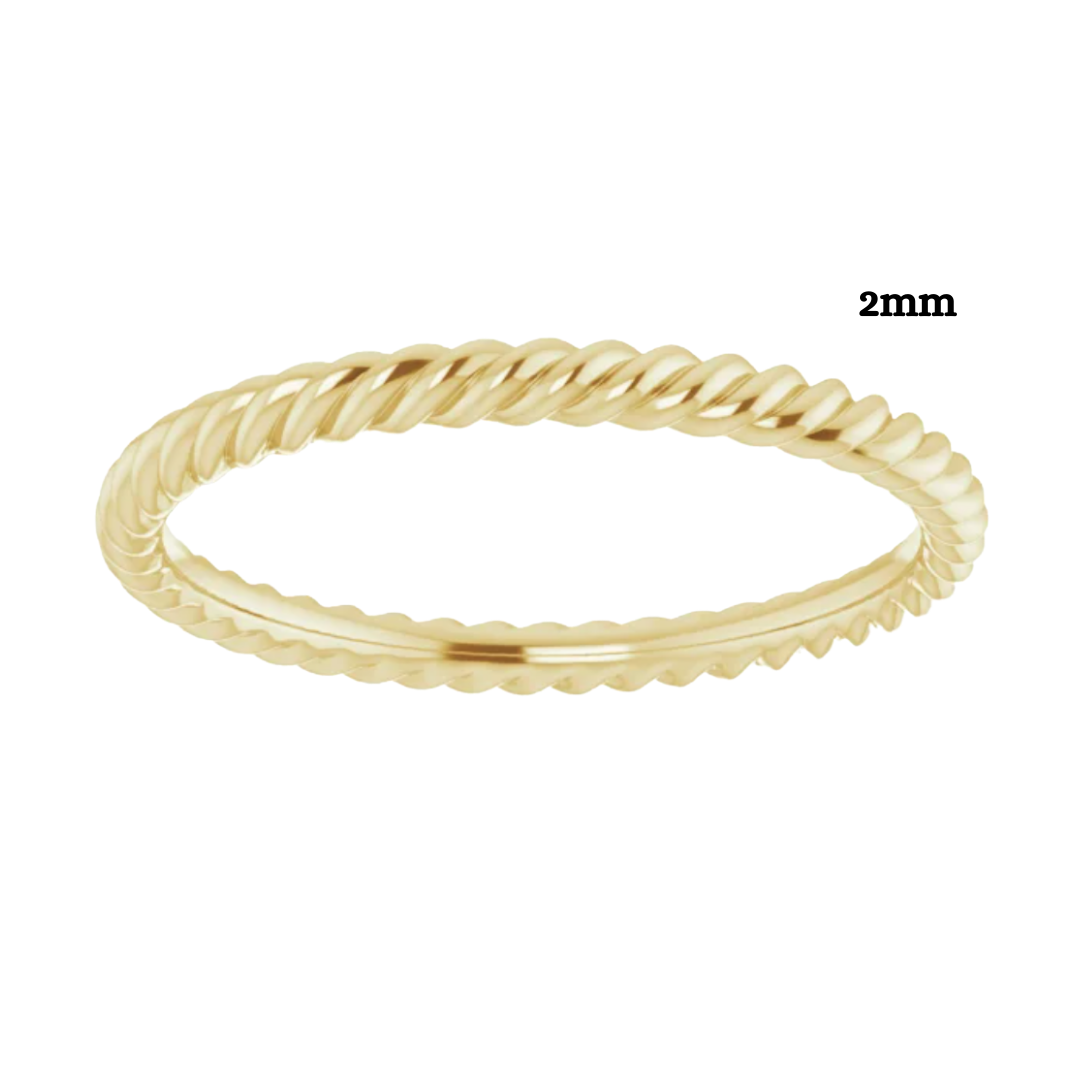 14k Gold Skinny Rope Eternity Band