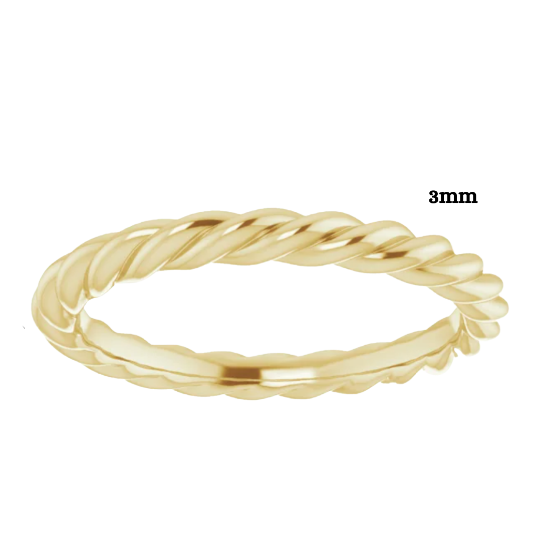 14k Gold Skinny Rope Eternity Band