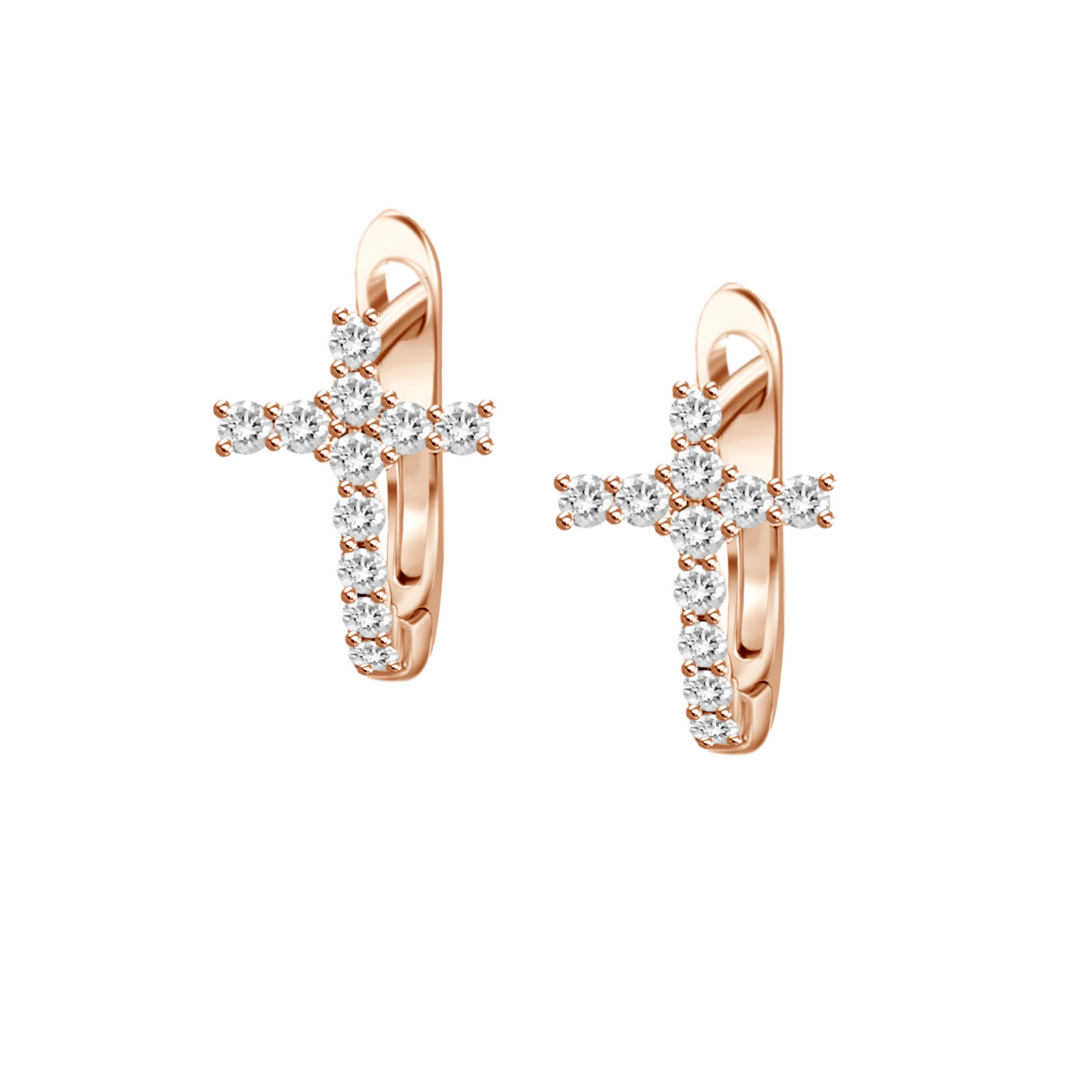Adina Diamond Cross Huggies