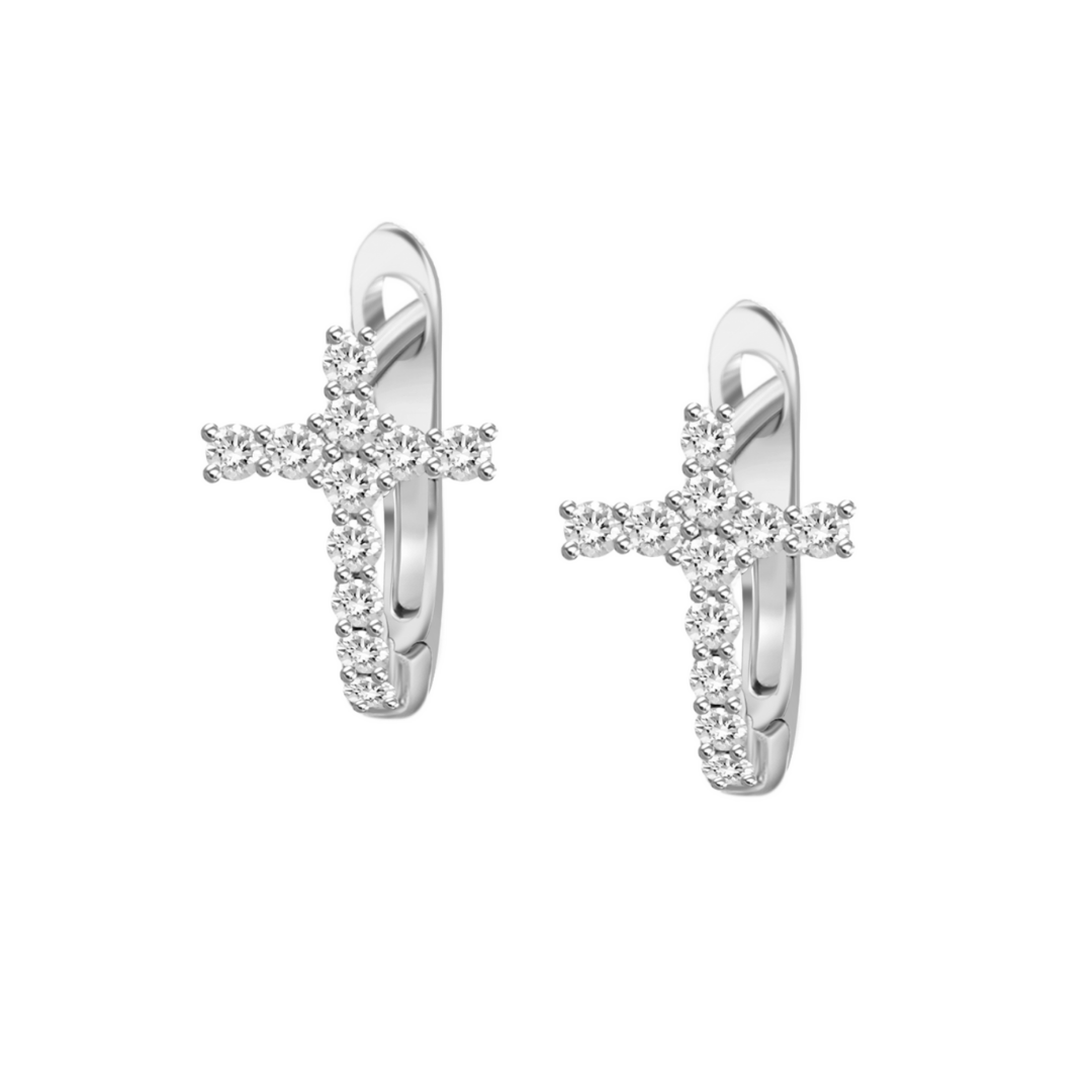 Adina Diamond Cross Huggies