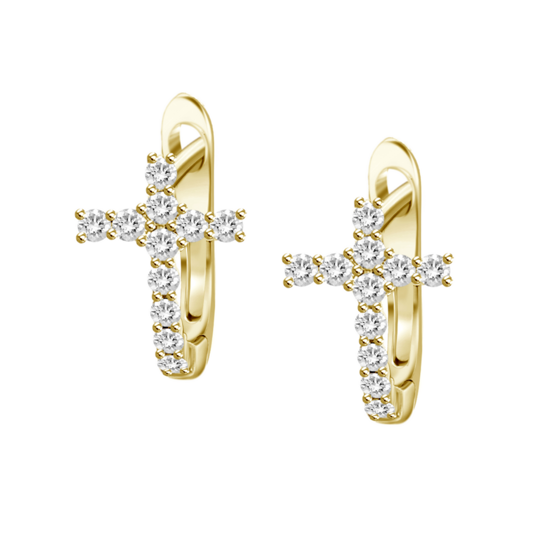 Adina Diamond Cross Huggies