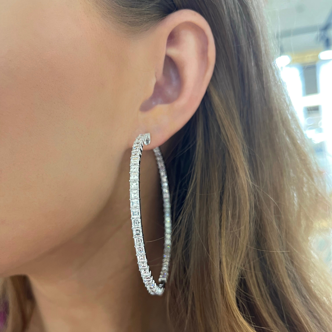 Adonis Double Sided Diamond Hoop Earrings 16.60 ctw