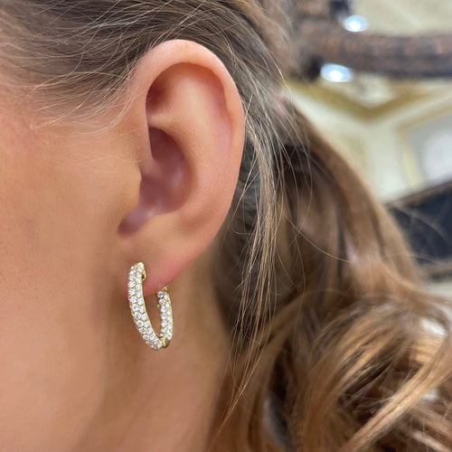 Allegra Pave Diamond Hoop Earrings 1.89 ctw