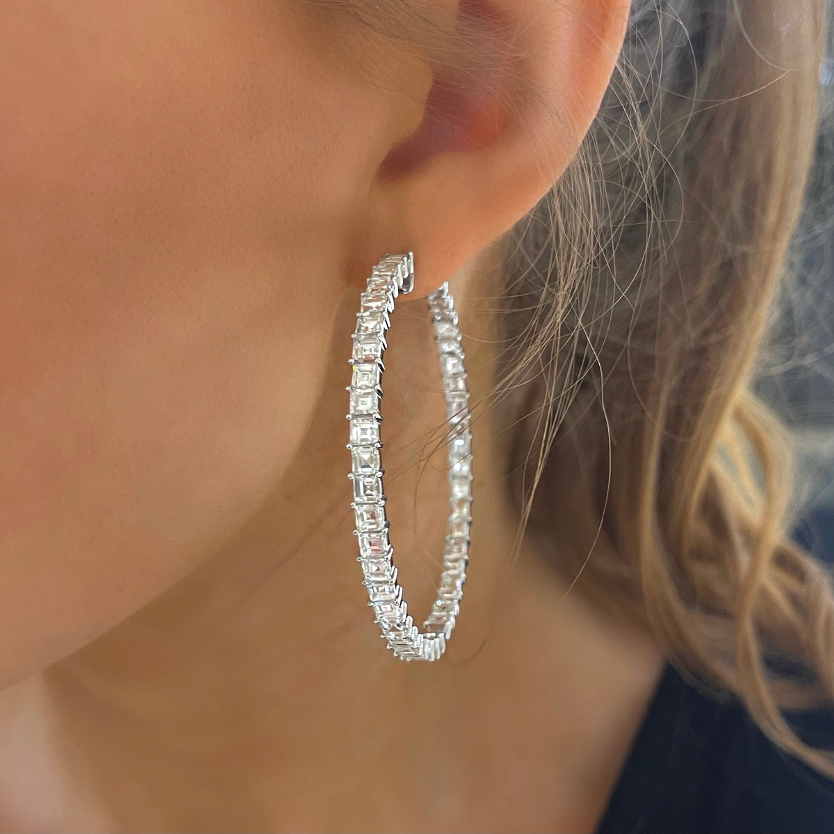 Asscher Cut Hoop Earrings 15.6 ctw
