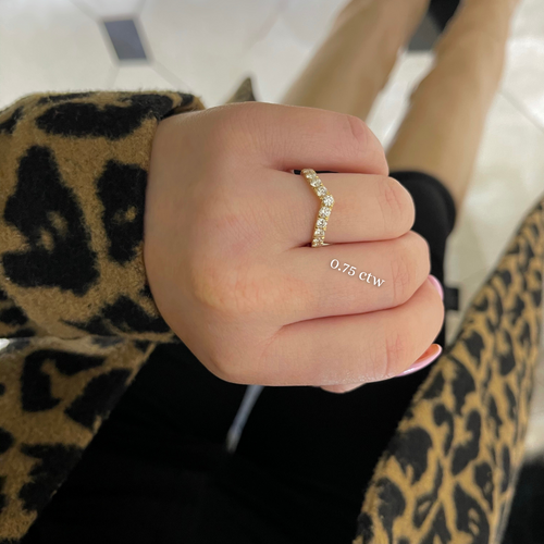 Ava Single V Diamond Band 0.75 ctw