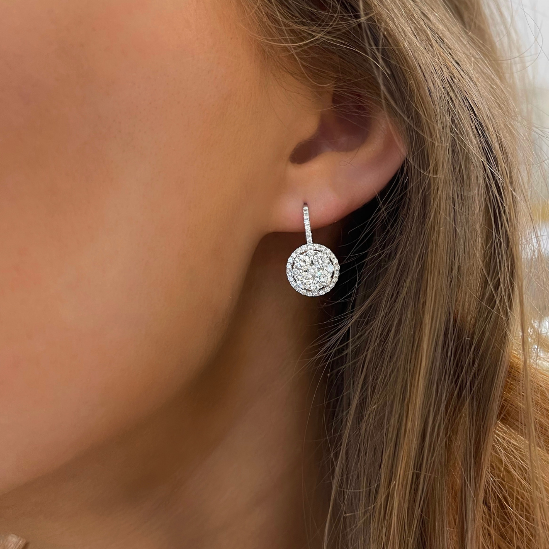 Birdie Pave Diamond Dangle Earrings