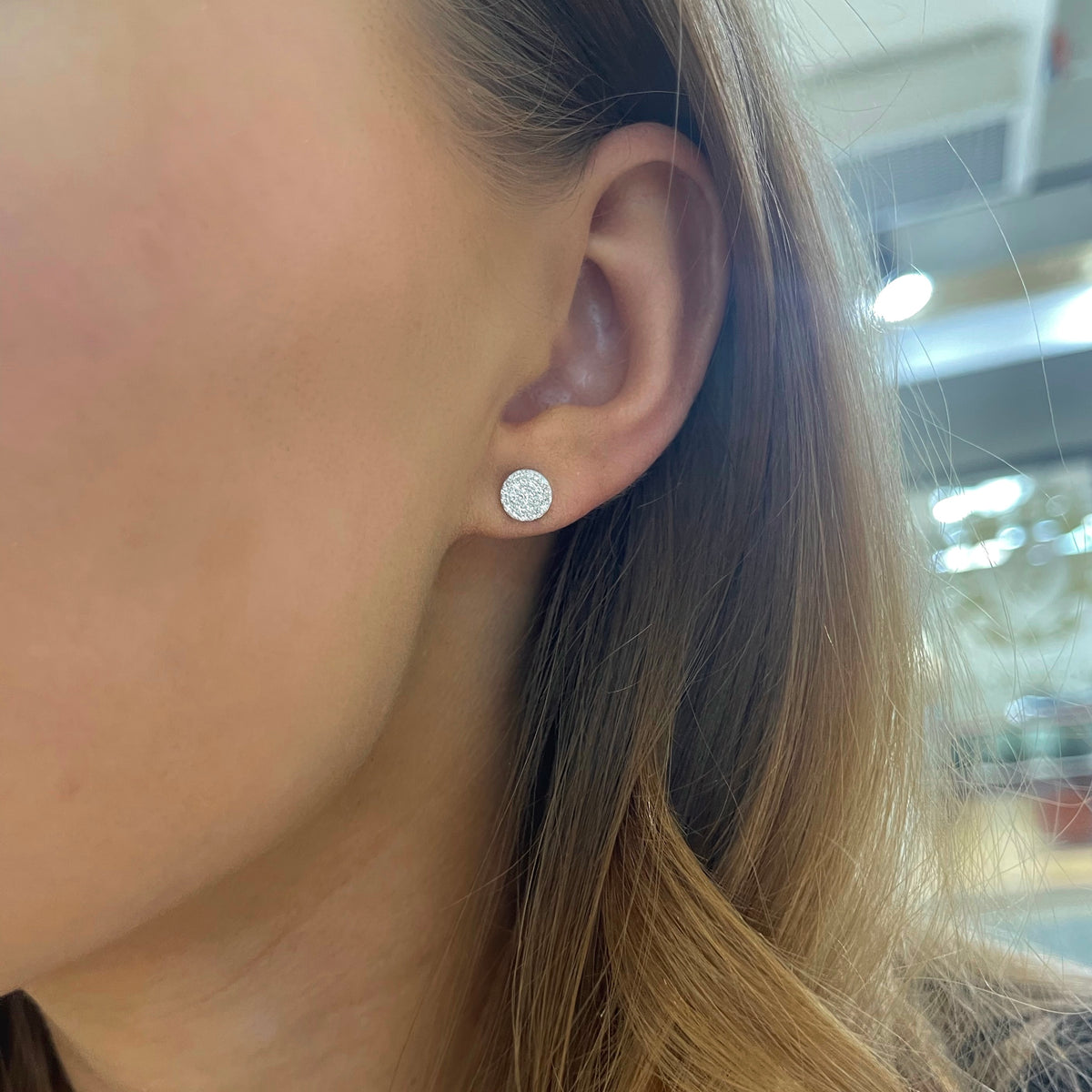 Bonnie Pave Diamond Round Studs