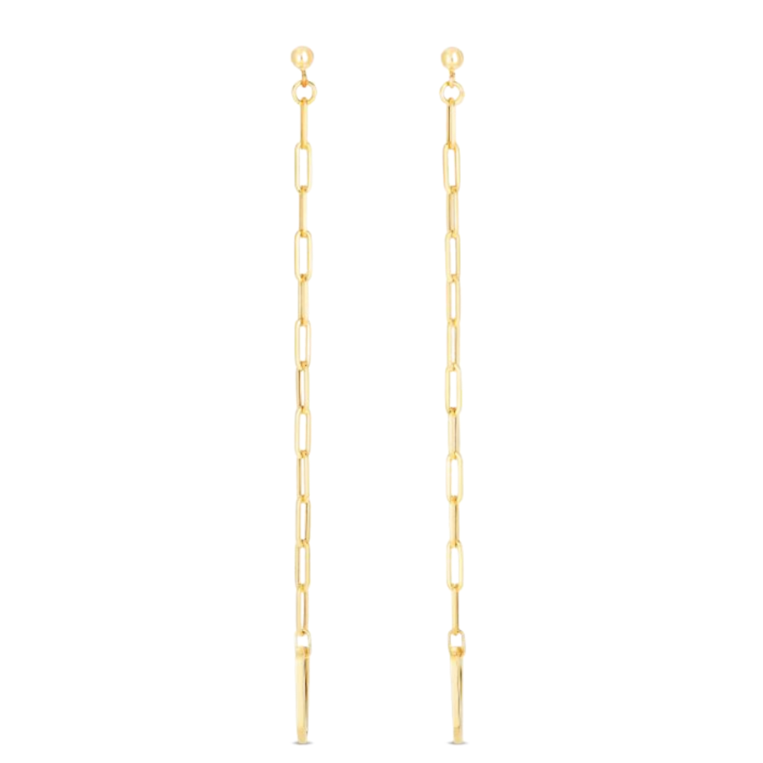 Bridget 14k Gold Paperclip Shoulder Duster Earrings