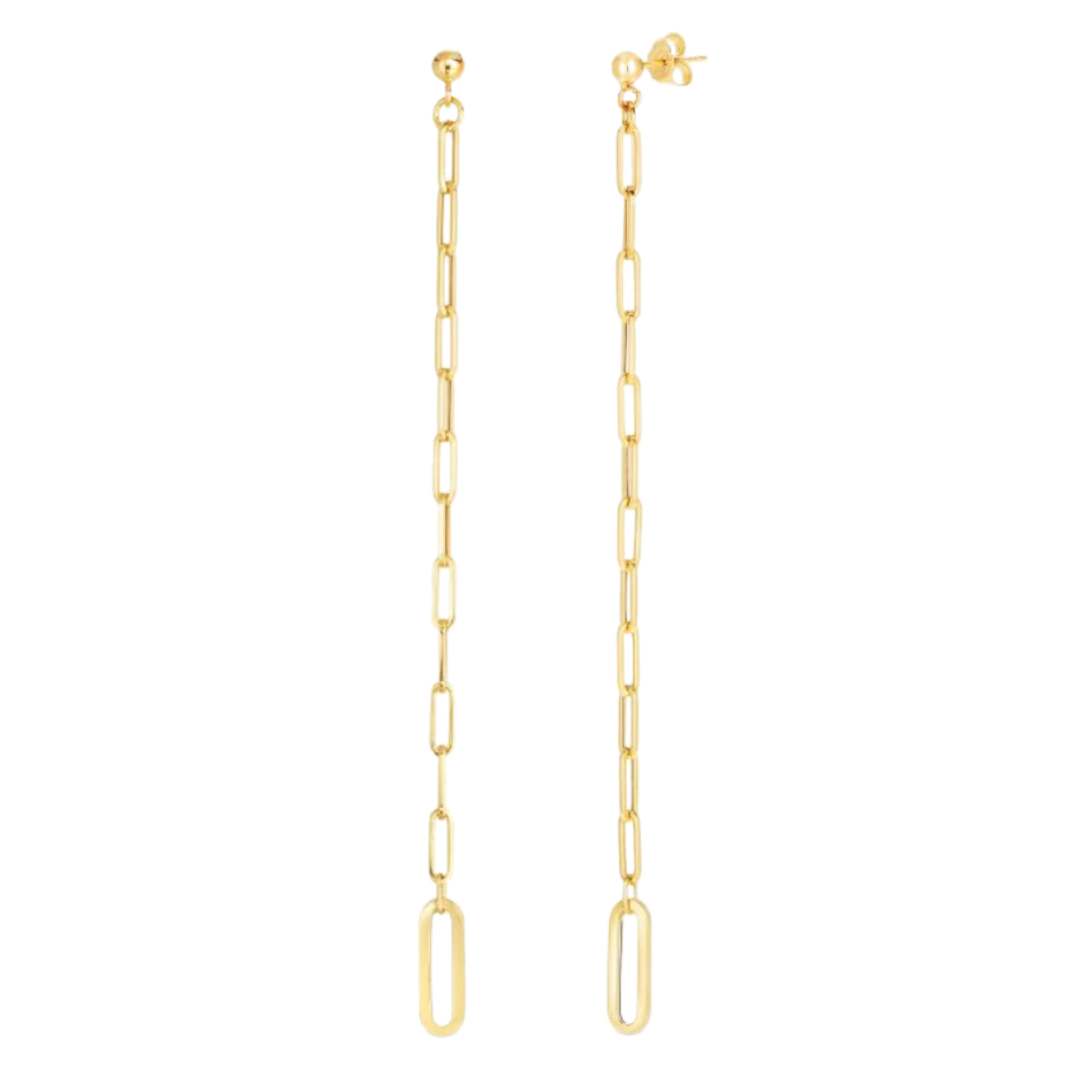 Bridget 14k Gold Paperclip Shoulder Duster Earrings