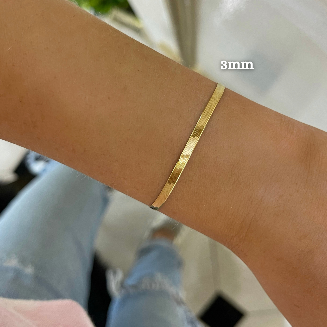 Britt Herringbone Bracelet 3mm & 5mm