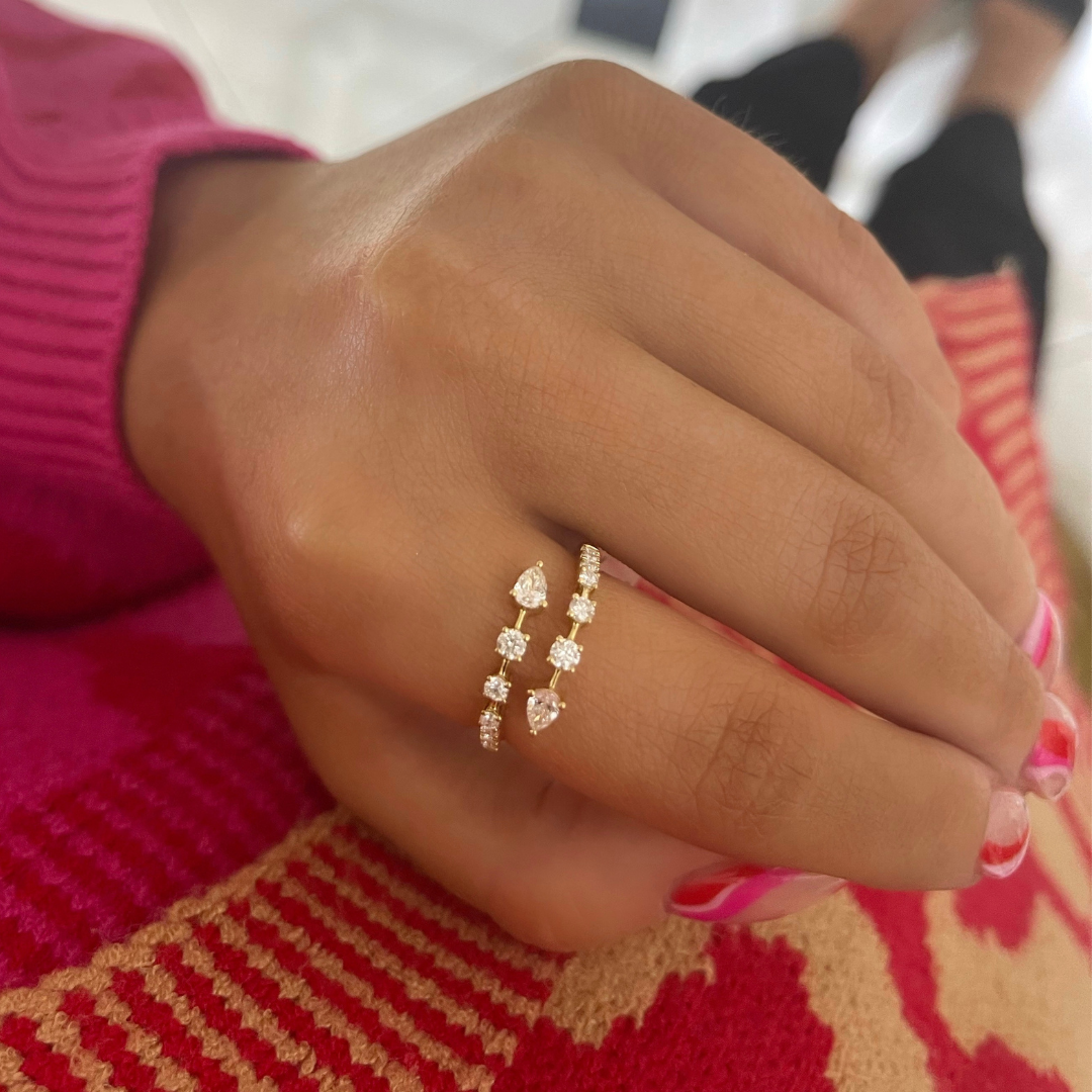 Cairo Crossover Floating Diamond Ring
