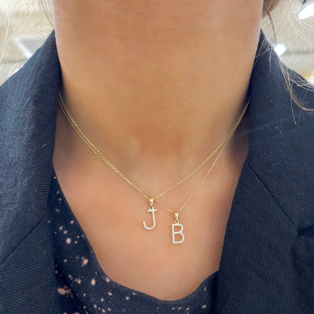 Dainty Diamond Initial Necklace