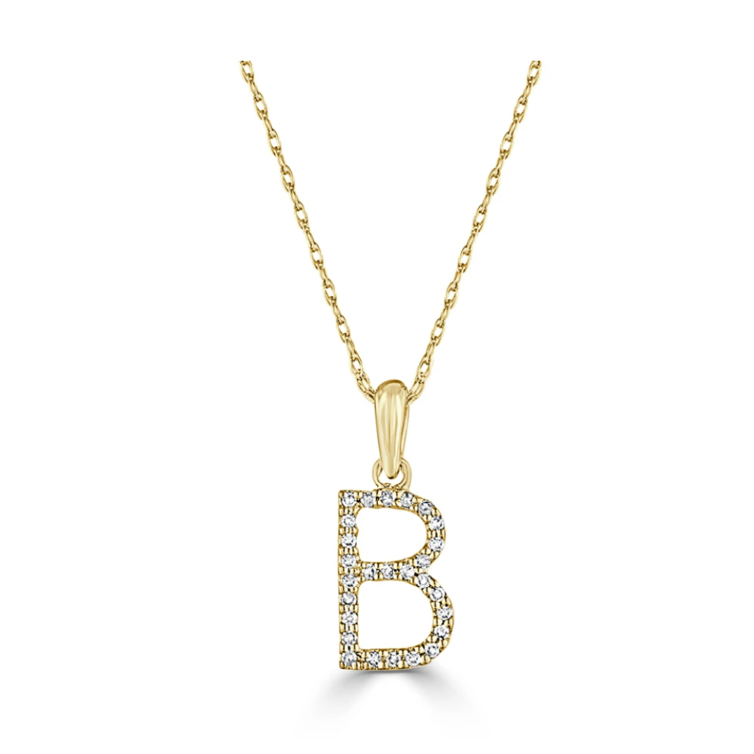 Dainty Diamond Initial Necklace