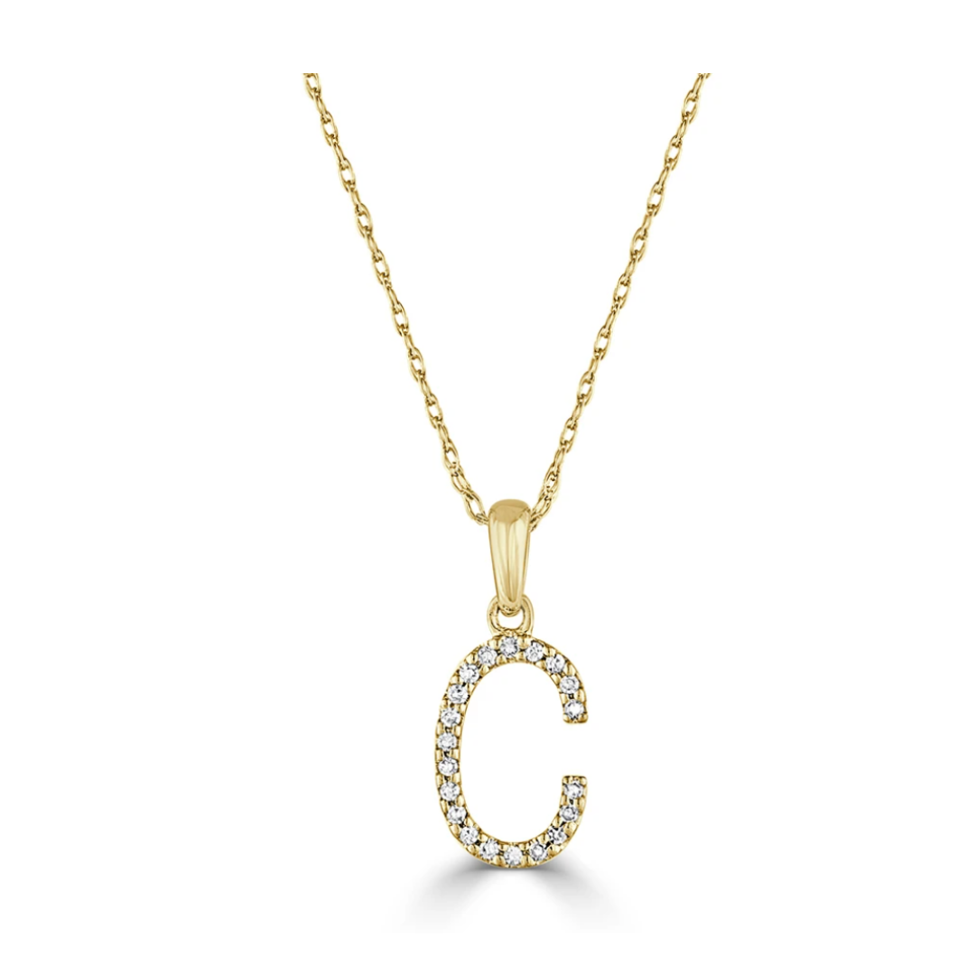 Dainty Diamond Initial Necklace