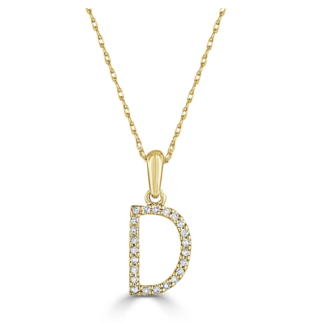 Dainty Diamond Initial Necklace