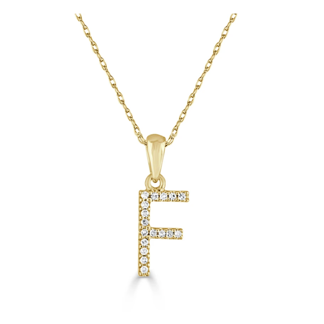 Dainty Diamond Initial Necklace