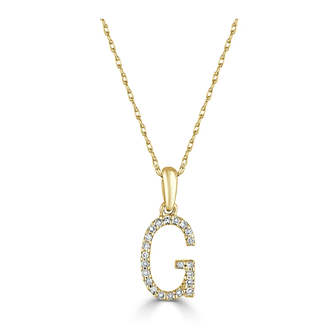 Dainty Diamond Initial Necklace