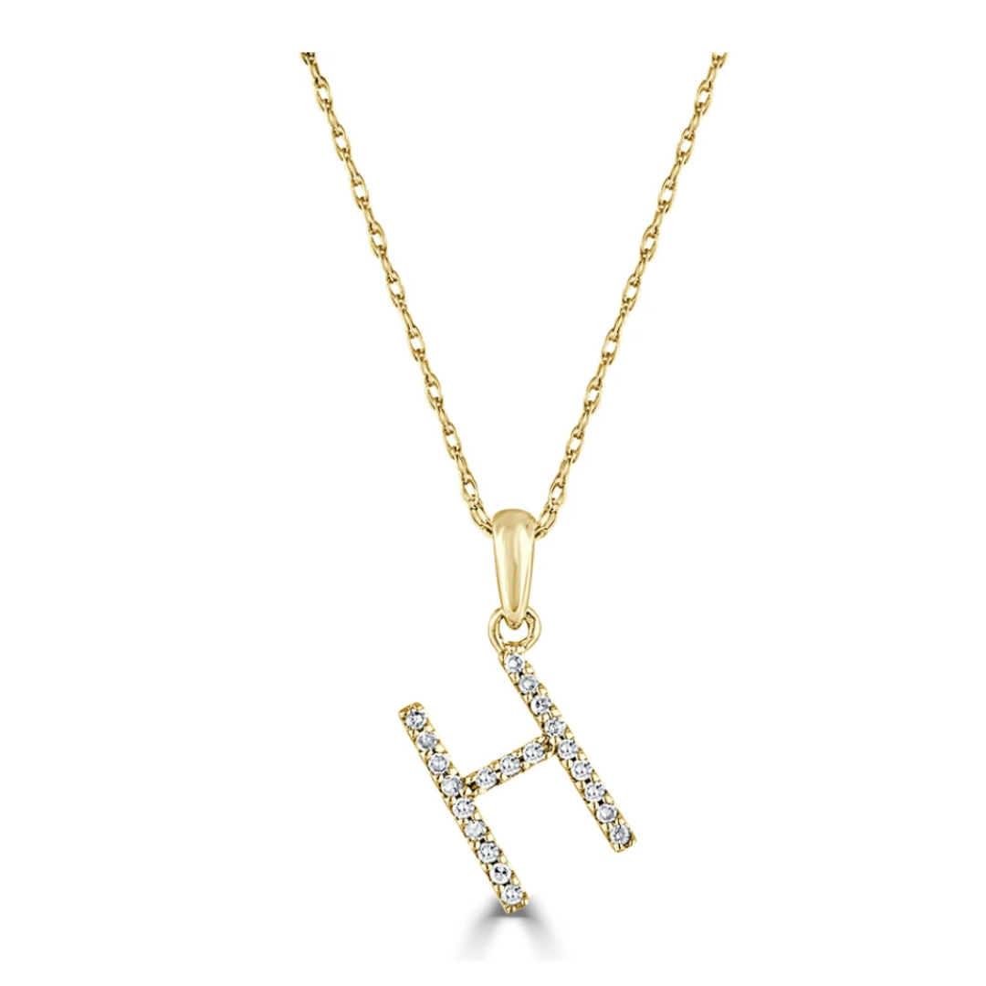 Dainty Diamond Initial Necklace