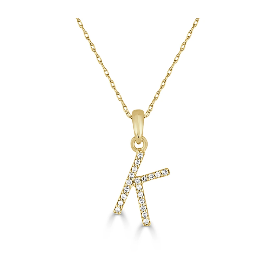 Dainty Diamond Initial Necklace