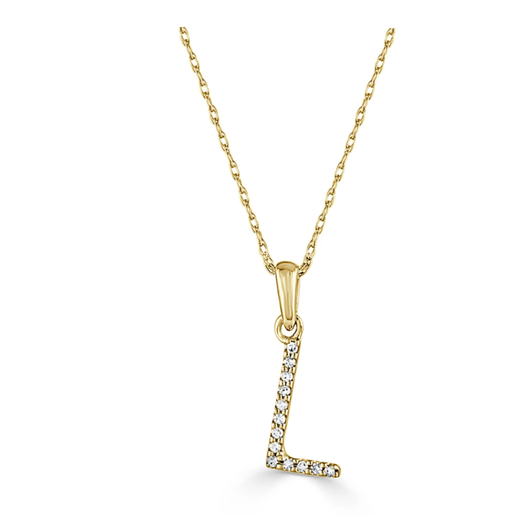 Dainty Diamond Initial Necklace