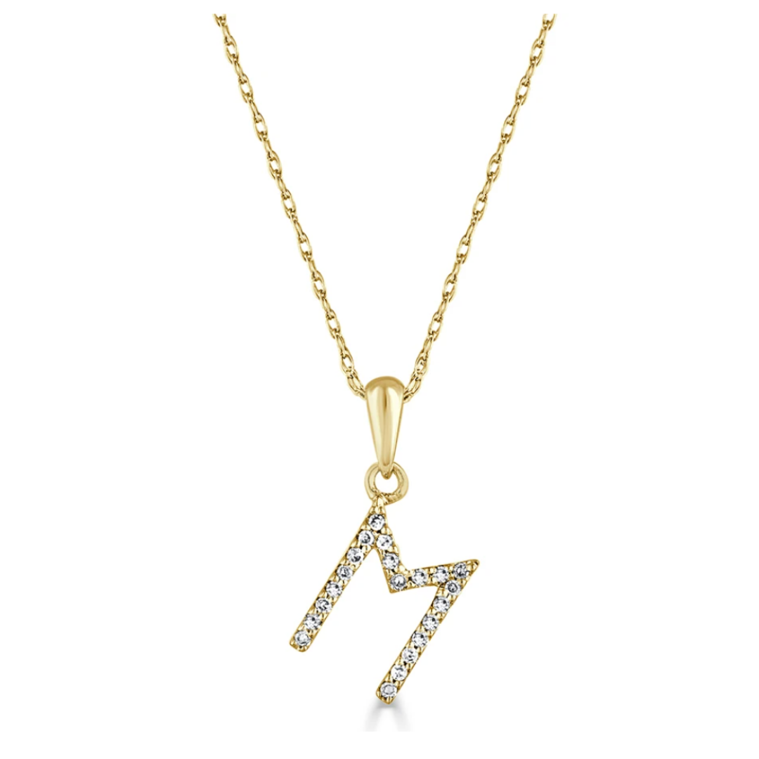 Dainty Diamond Initial Necklace