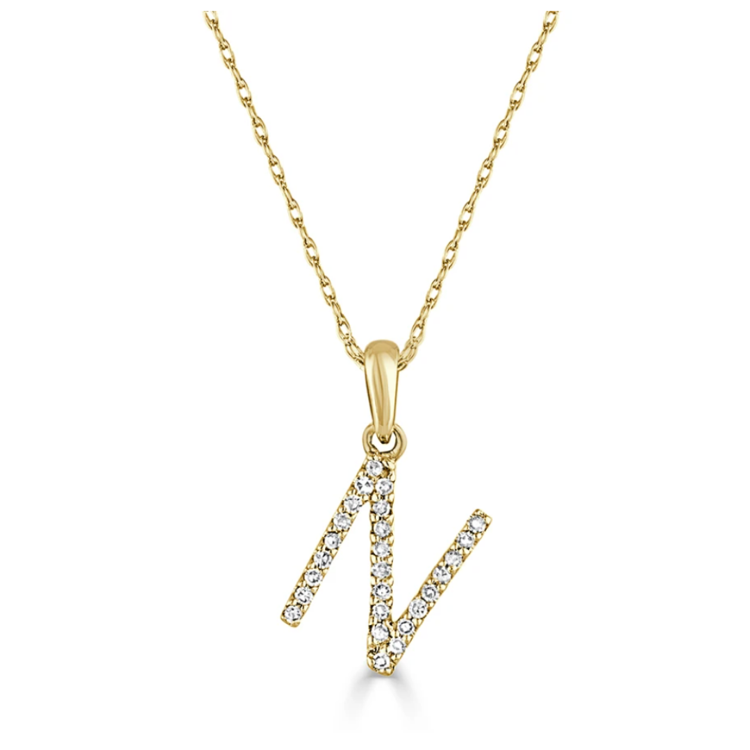 Dainty Diamond Initial Necklace
