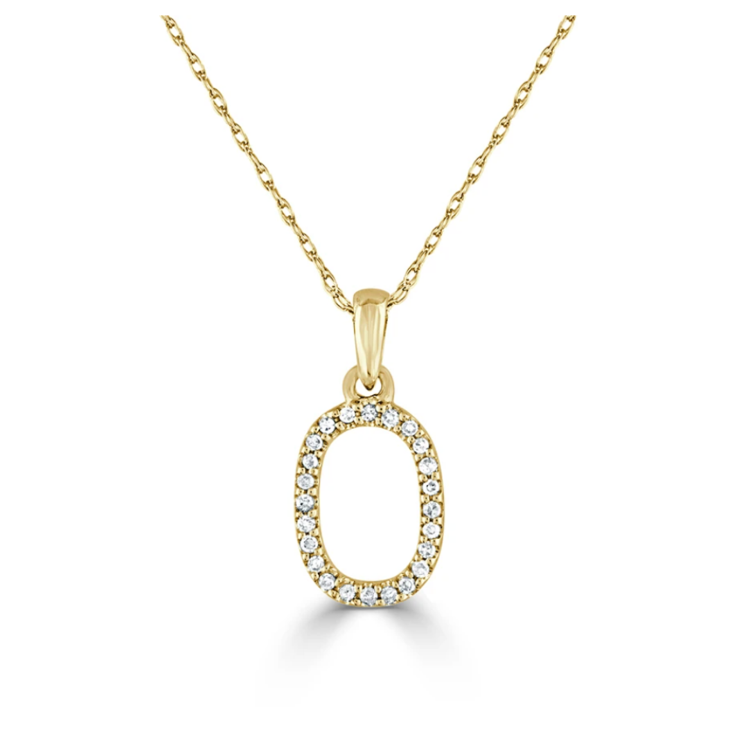 Dainty Diamond Initial Necklace
