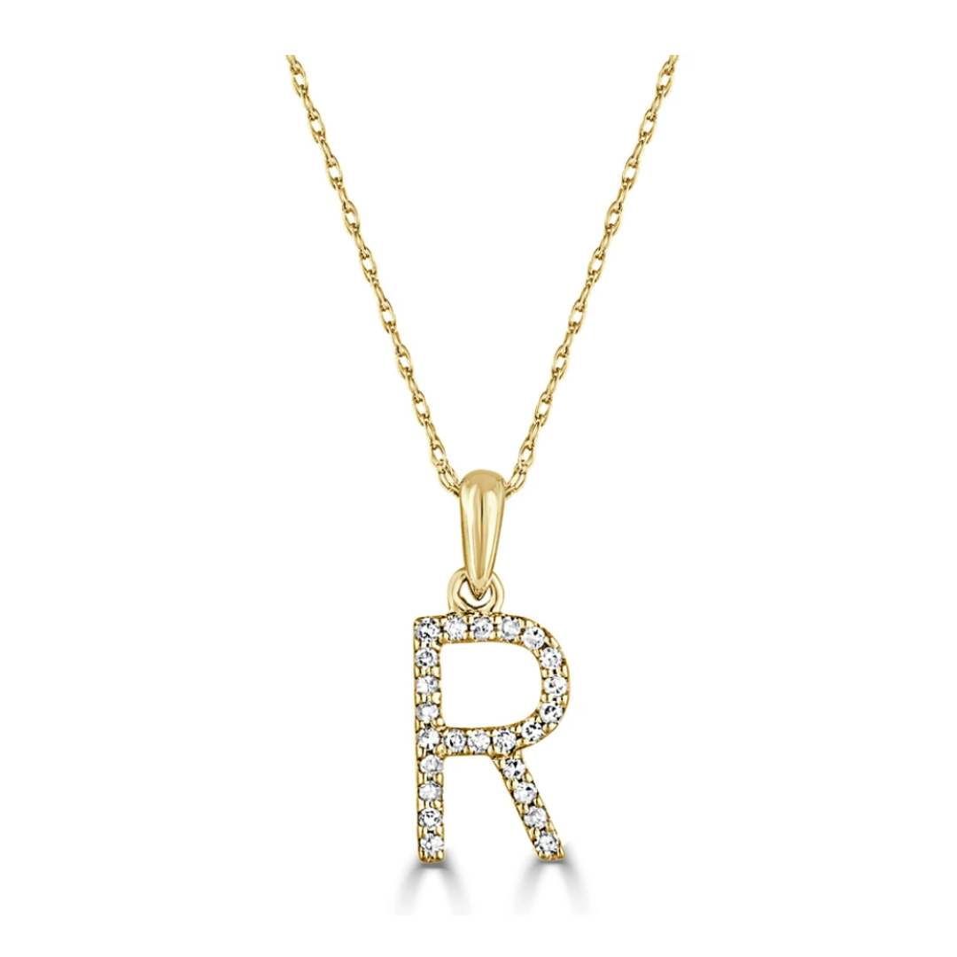 Dainty Diamond Initial Necklace