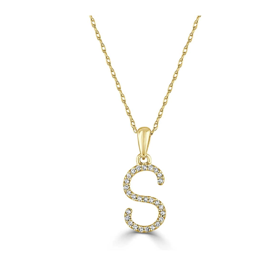 Dainty Diamond Initial Necklace