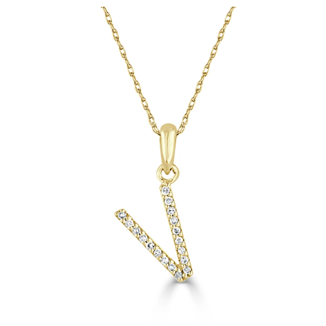 Dainty Diamond Initial Necklace