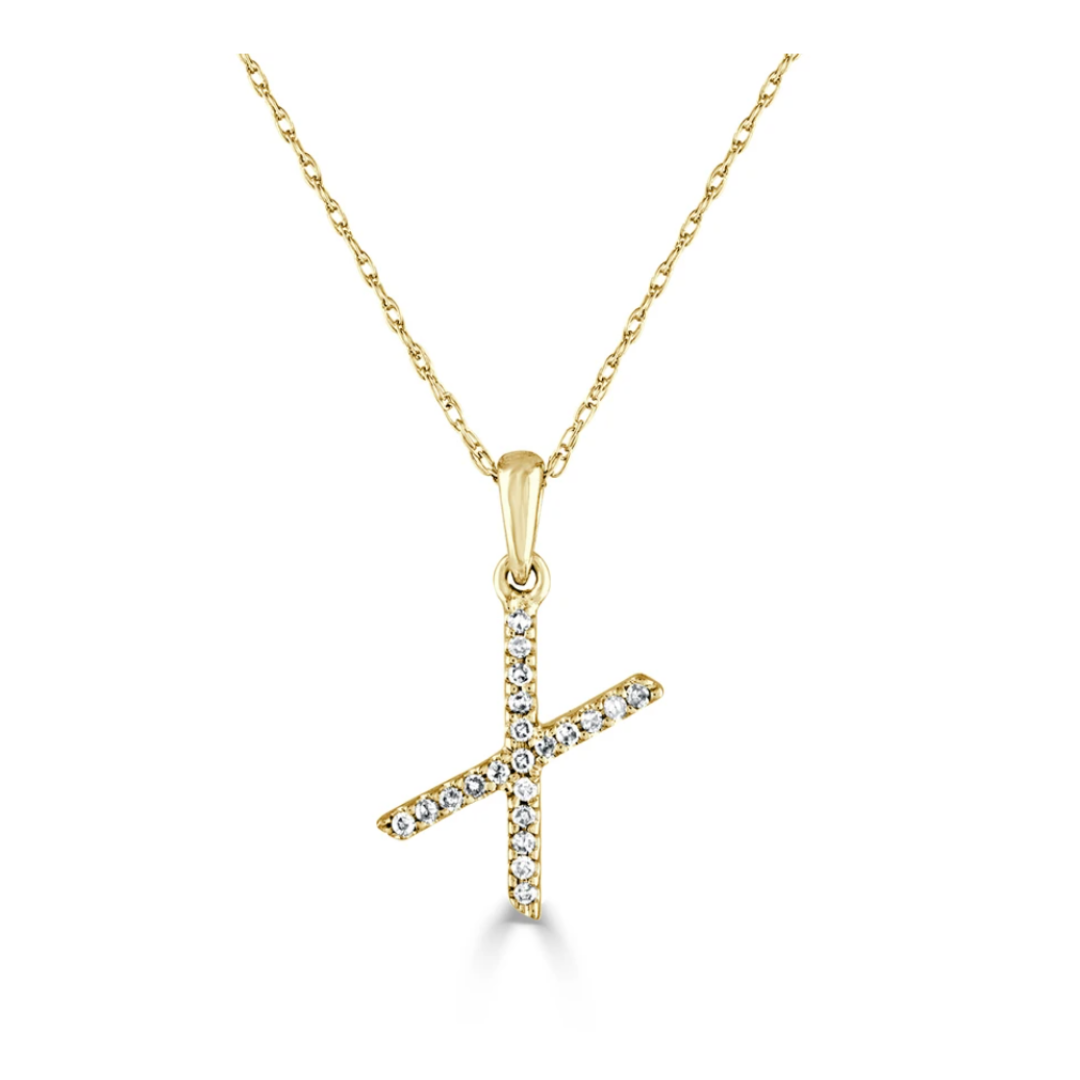 Dainty Diamond Initial Necklace