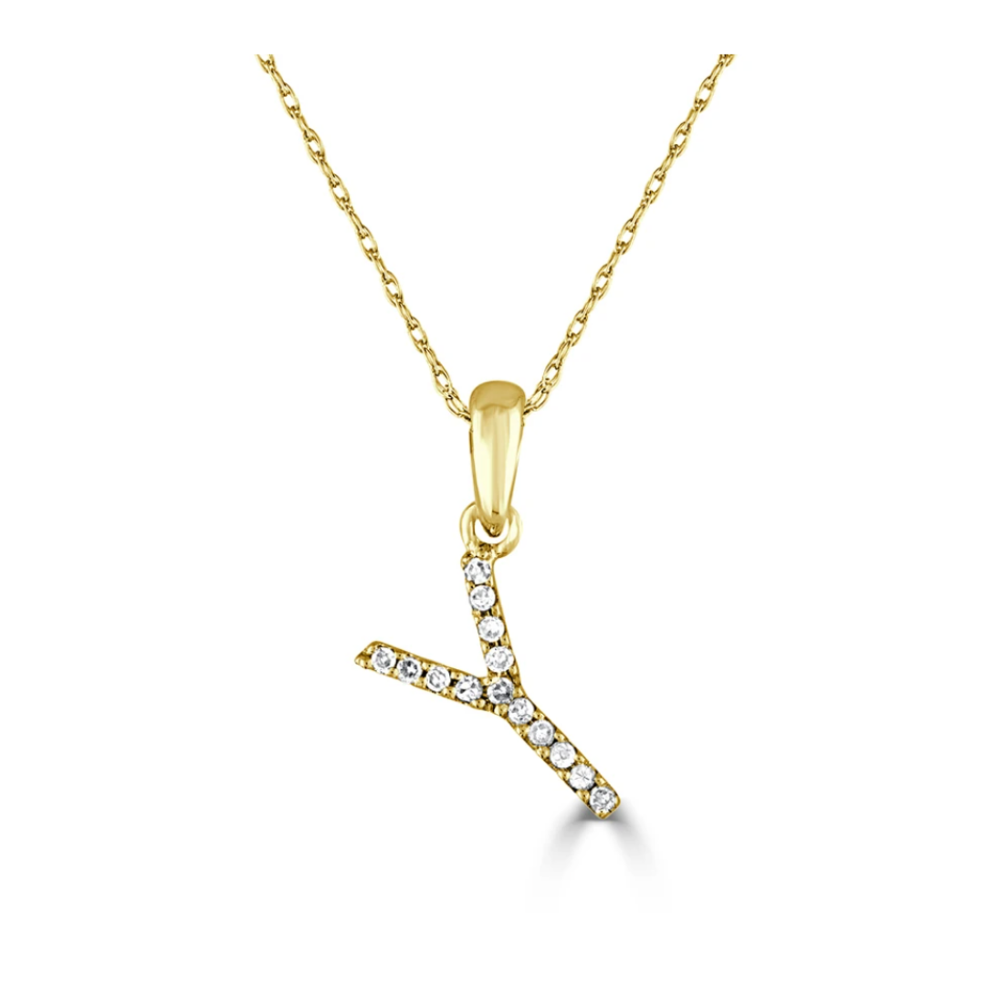 Dainty Diamond Initial Necklace