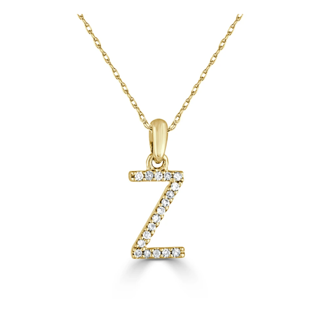 Dainty Diamond Initial Necklace
