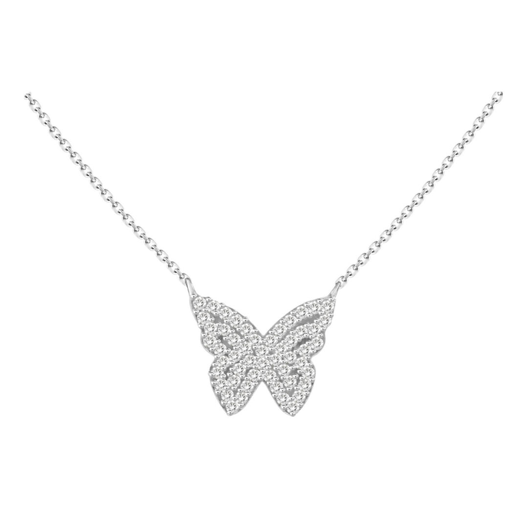Give Me Butterflies Dainty Diamond Butterfly Necklace RW Fine