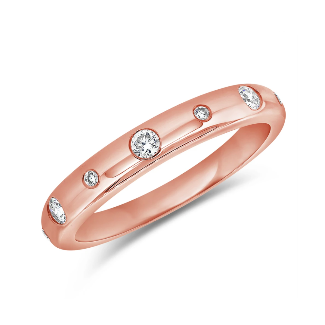 Bellatrix Gold Band with Scattered Diamonds
