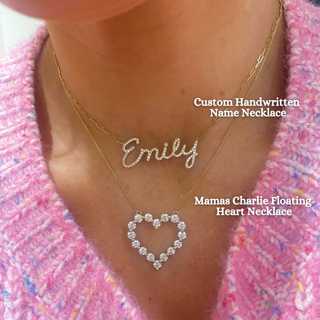 Mama's Charlie Cloud® Floating Diamond Heart Necklace 3.84 ctw