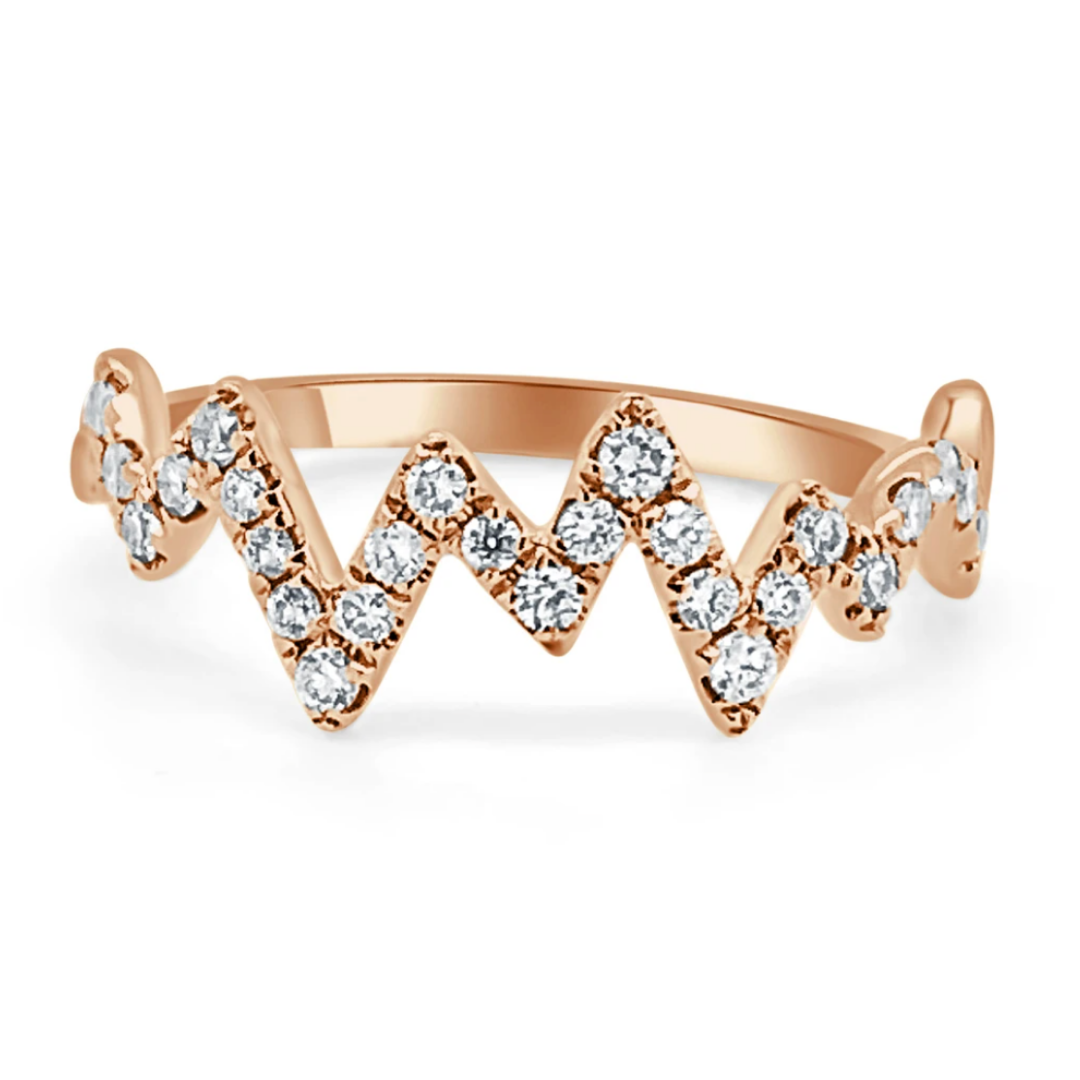 Heart Beat Zig Zag Diamond Ring