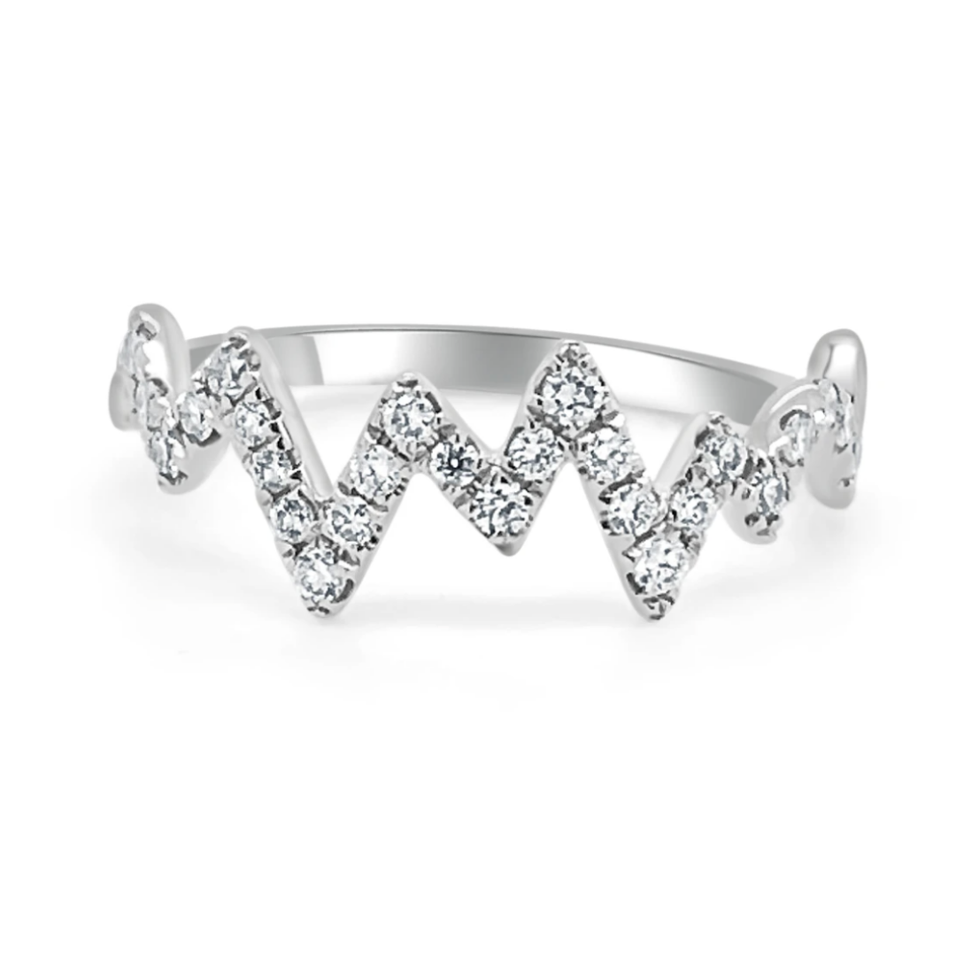 Heart Beat Zig Zag Diamond Ring