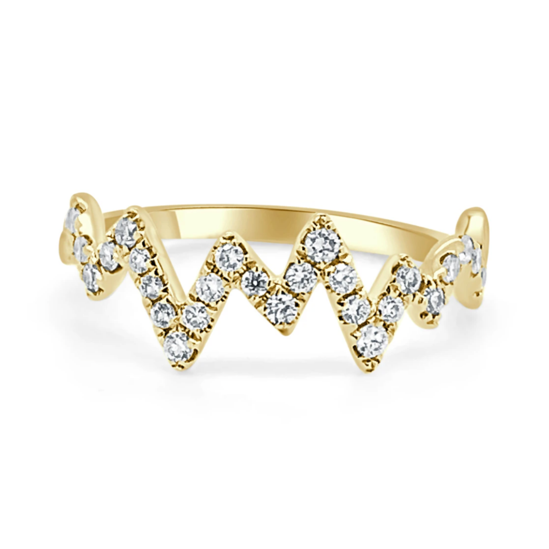 Heart Beat Zig Zag Diamond Ring