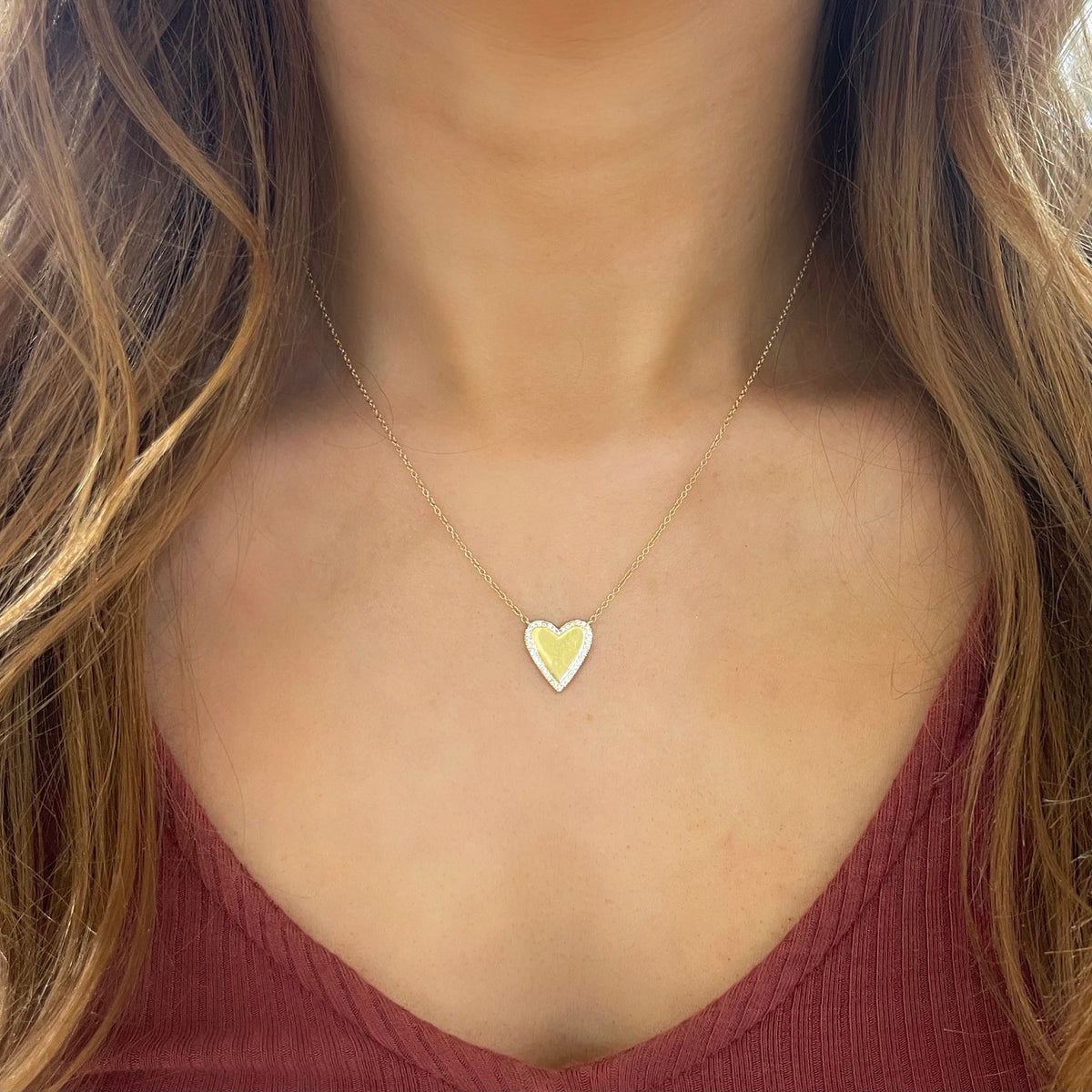 "Heart of Gold" Diamond Heart Necklace