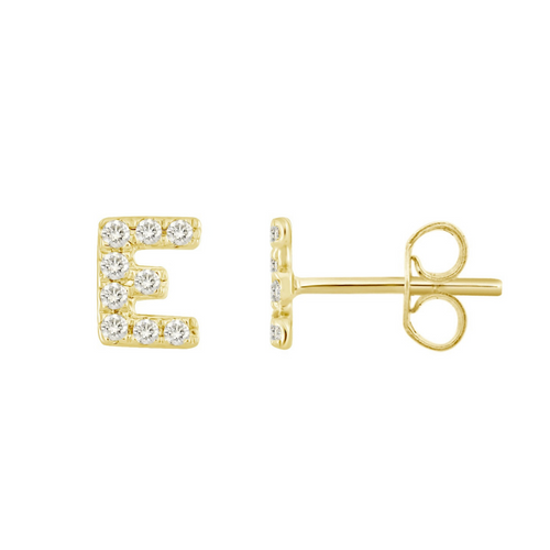 Initial Diamond Stud Earrings