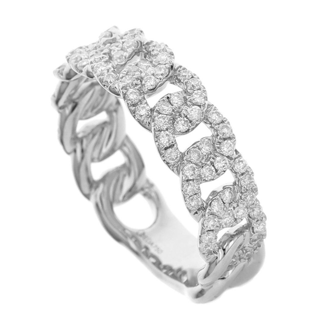 Fine Diamond Pave Chain Ring 7