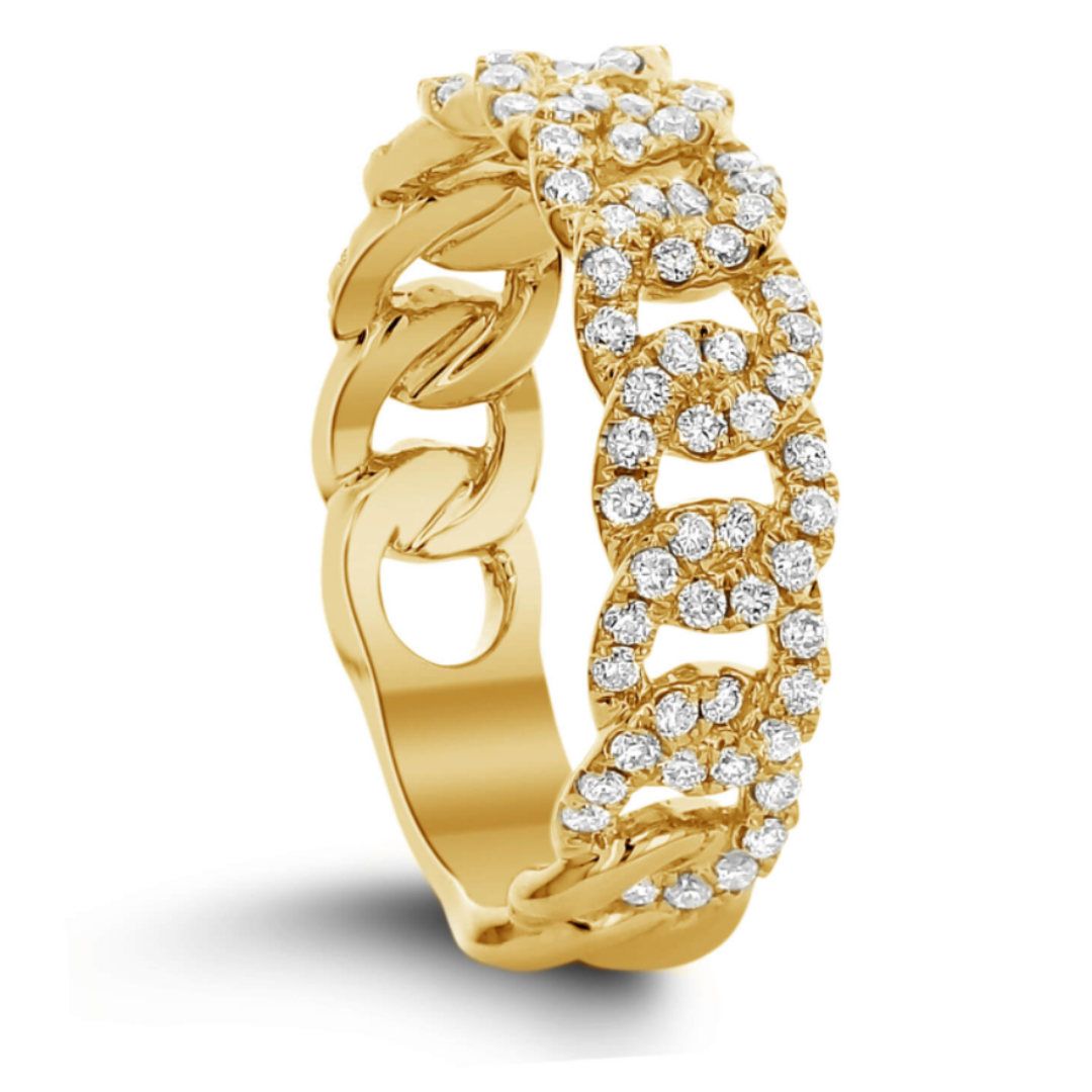 Jane Pave Diamond Chain Link Ring